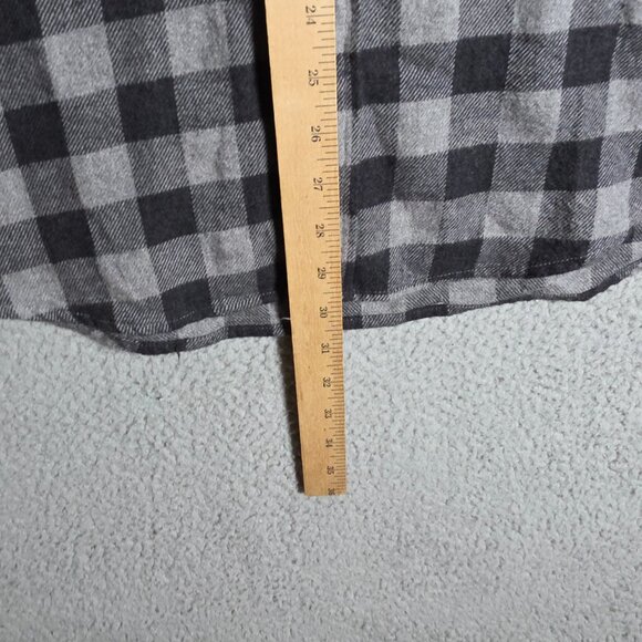 American Eagle Flannel Shirt Mens Size Large nGray Black Plaid Brushed Rugged NW - Picture 8 of 11